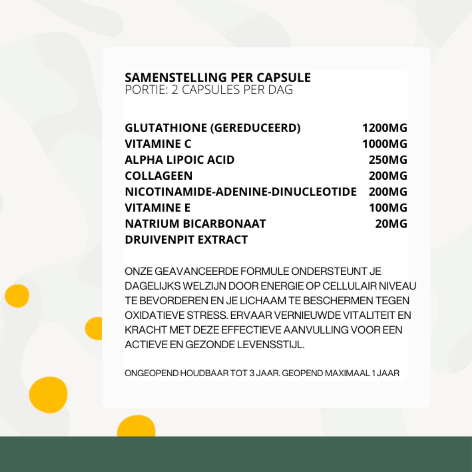 Arbre de vie - Glutathion et NAD+